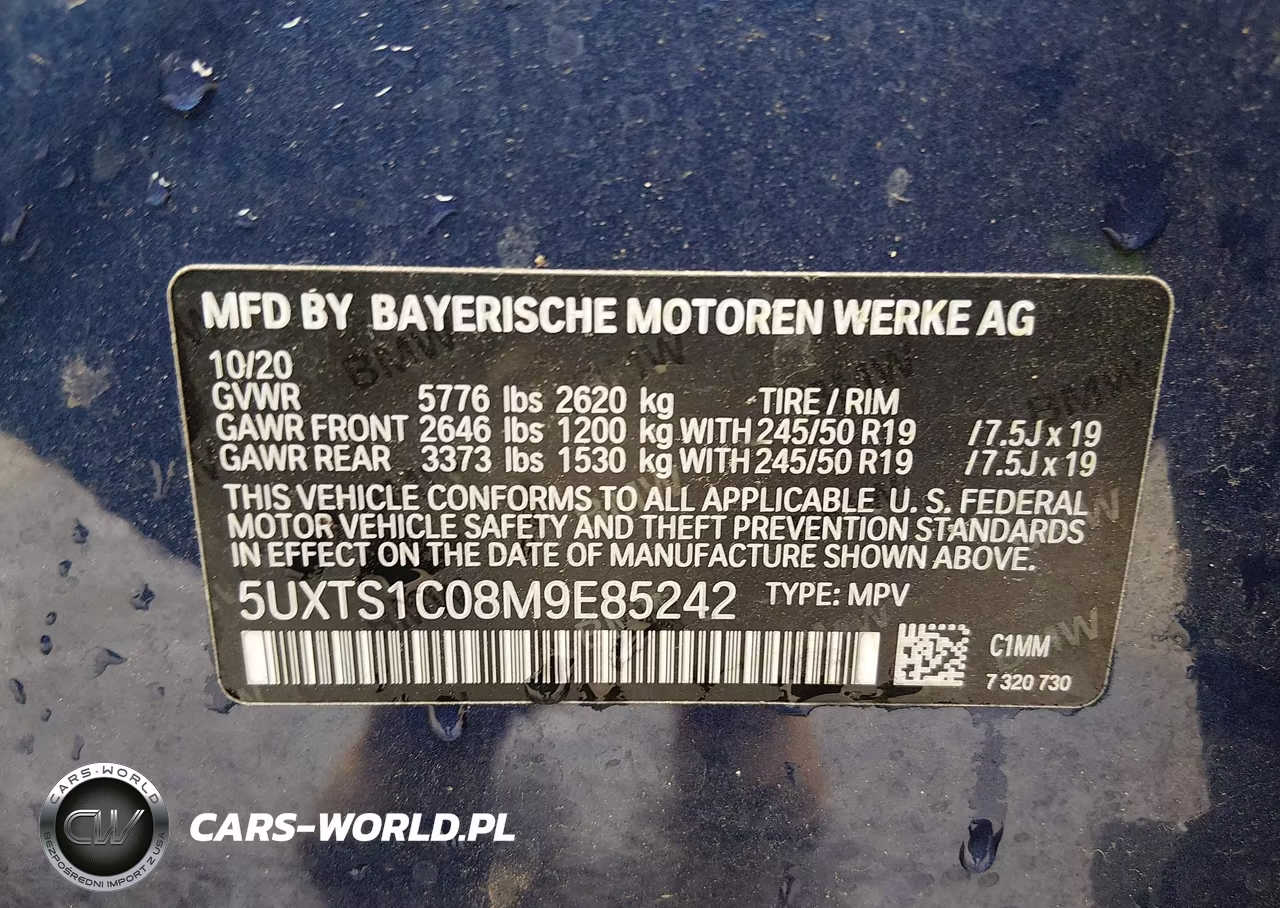 2021 BMW X3 Phev xDrive30E VIN:5UXTS1C08M9E85242 - 9