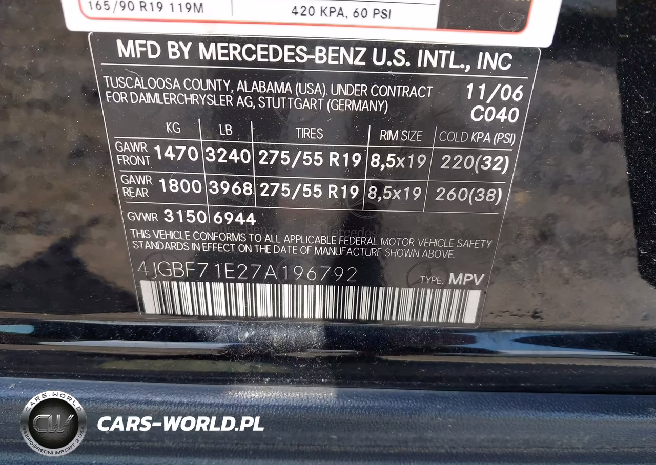 2007 Mercedes-Benz Gl 450 4Matic VIN:4JGBF71E27A196792 - 9