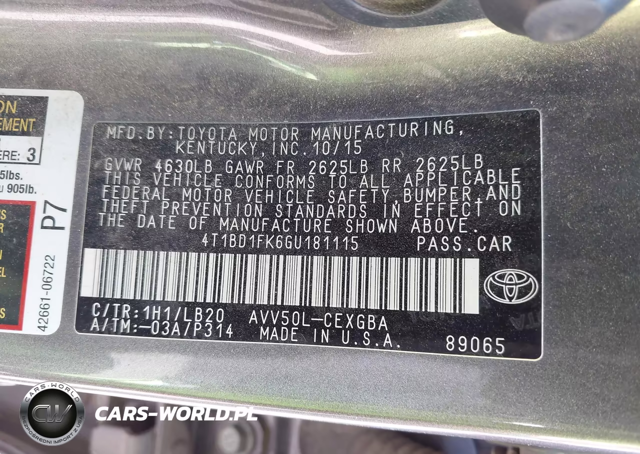 2016 Toyota Camry Hybrid Xle VIN:4T1BD1FK6GU181115 - 9