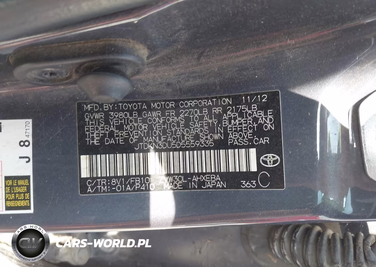 2013 Toyota Prius VIN:JTDKN3DU5D5559335 - 9