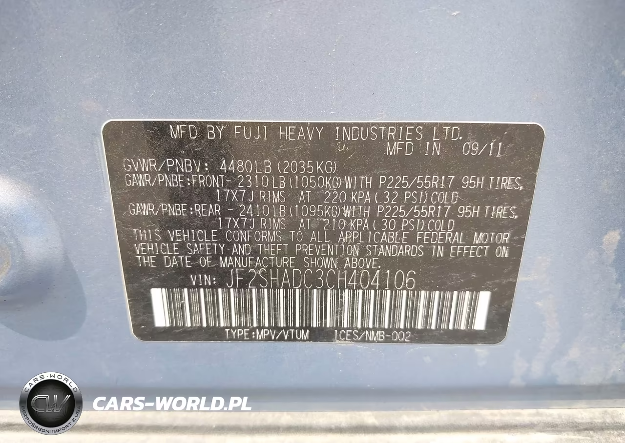 2012 Subaru Forester 2.5X Premium VIN:JF2SHADC3CH404106 - 9