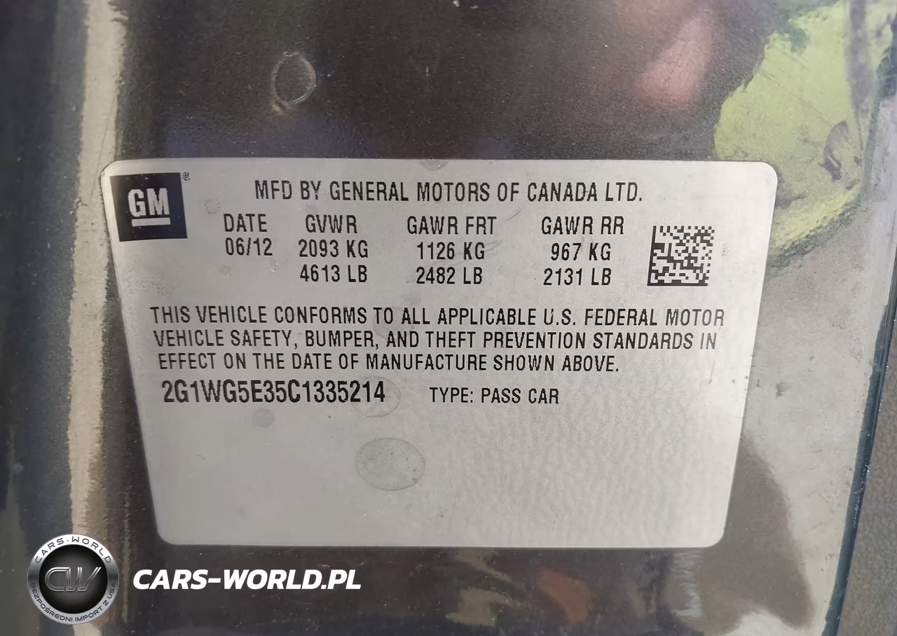 2012 Chevrolet Impala Lt VIN:2G1WG5E35C1335214 - 9