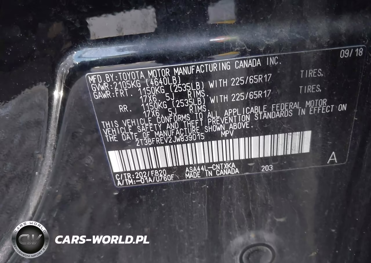 2018 Toyota Rav4 Le VIN:2T3BFREV2JW839015 - 9