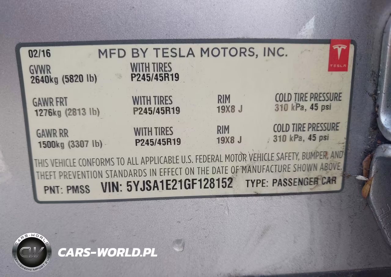 2016 Tesla Model S 60D-70D-75D-85D-90D VIN:5YJSA1E21GF128152 - 9