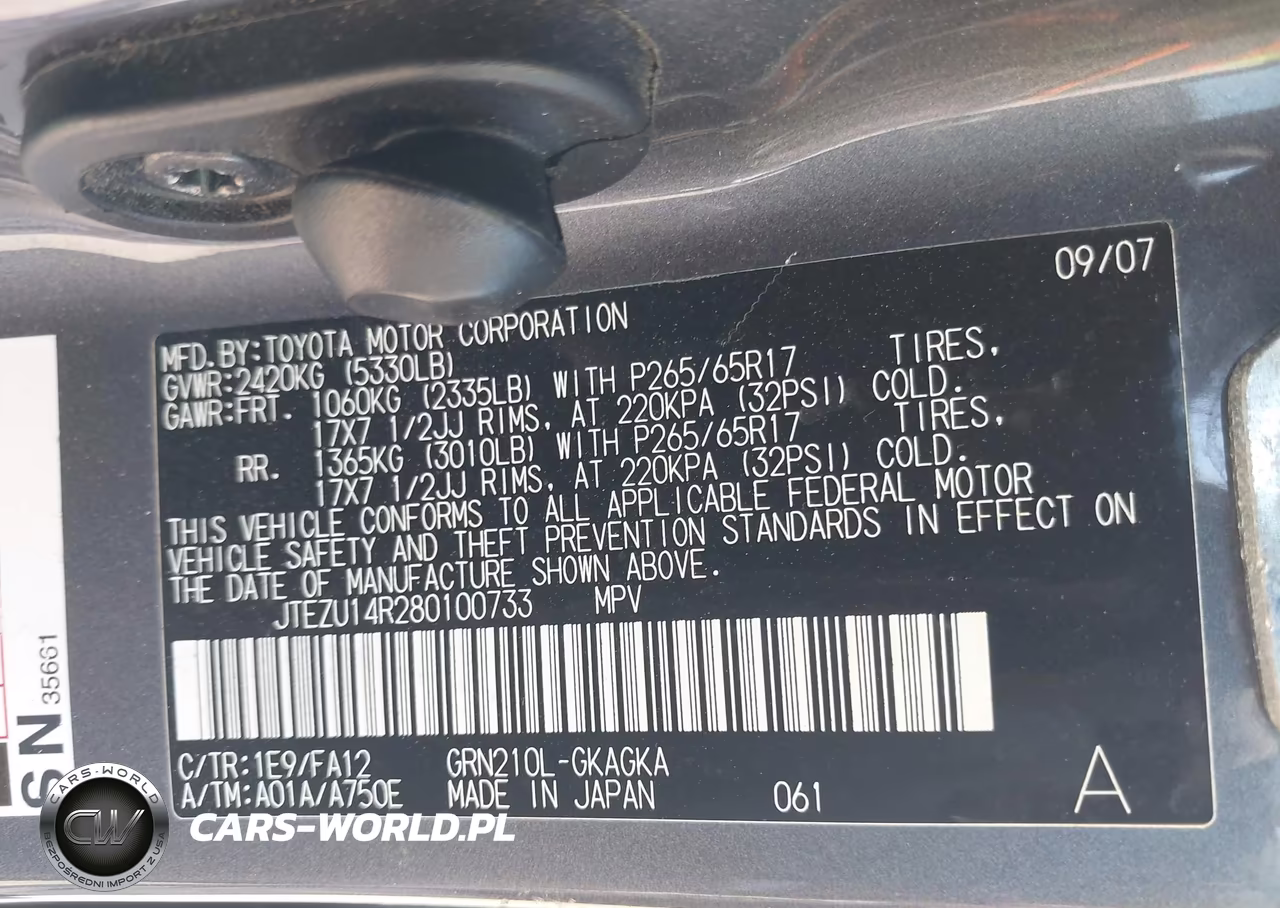 2008 Toyota 4Runner Sr5 V6 VIN:JTEZU14R280100733 - 9