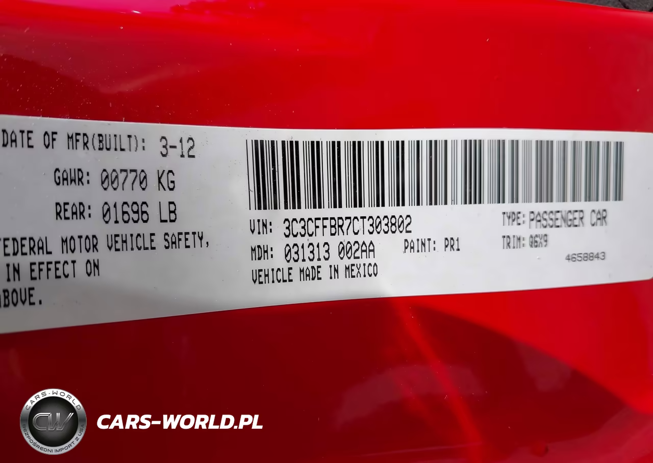 2012 Fiat 500 Sport VIN:3C3CFFBR7CT303802 - 9