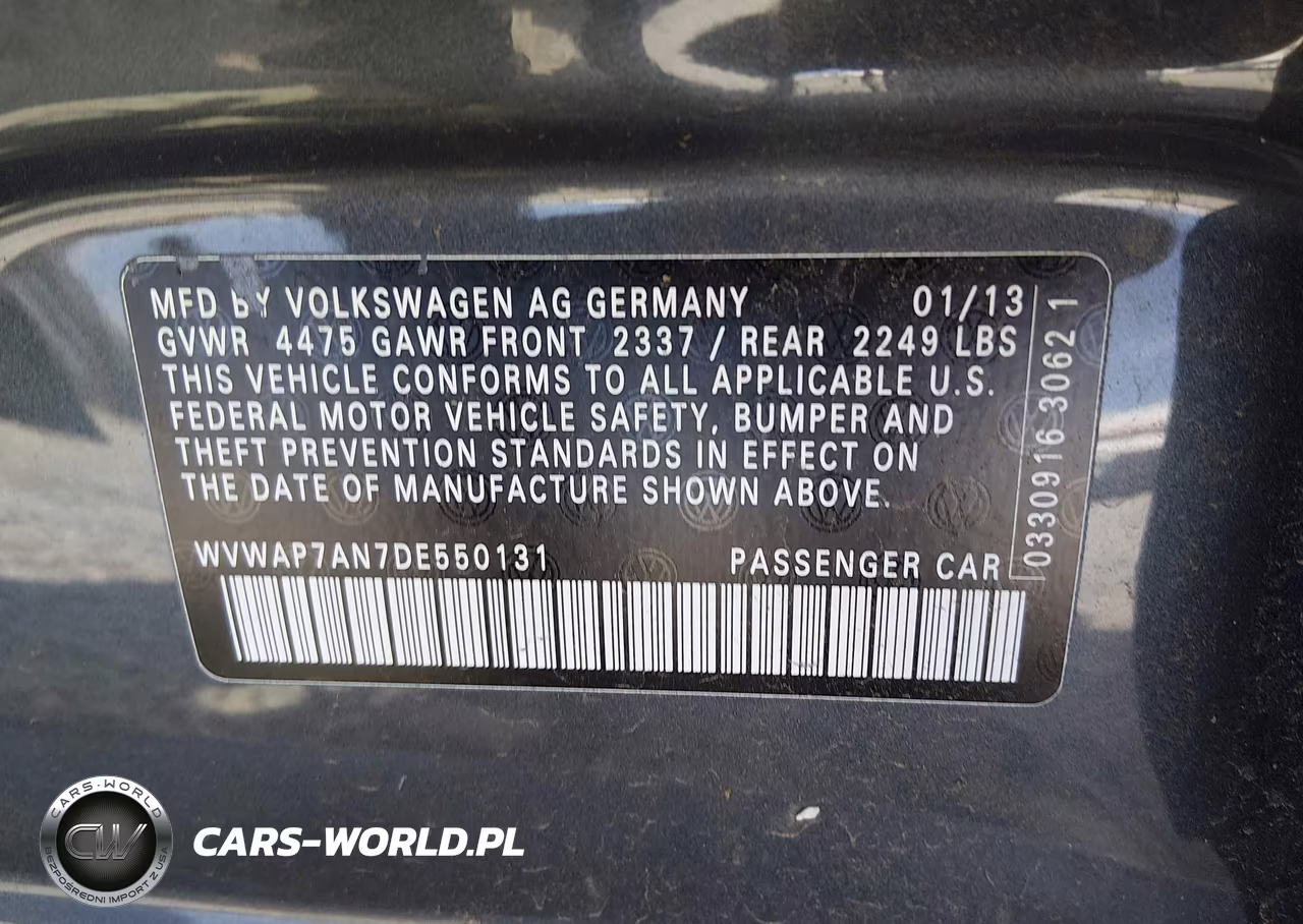 2013 Volkswagen Cc 2.0T Sport VIN:WVWAP7AN7DE550131 - 9