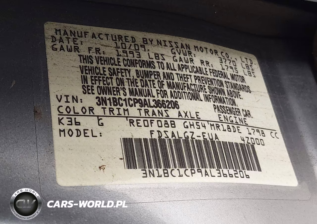 2010 Nissan Versa 1.8Sl VIN:3N1BC1CP9AL366206 - 9