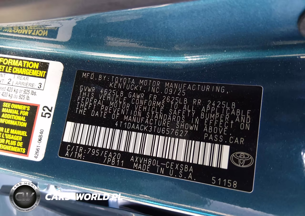 2026 Toyota Camry Se VIN:4T1DAACK3TU657627 - 9
