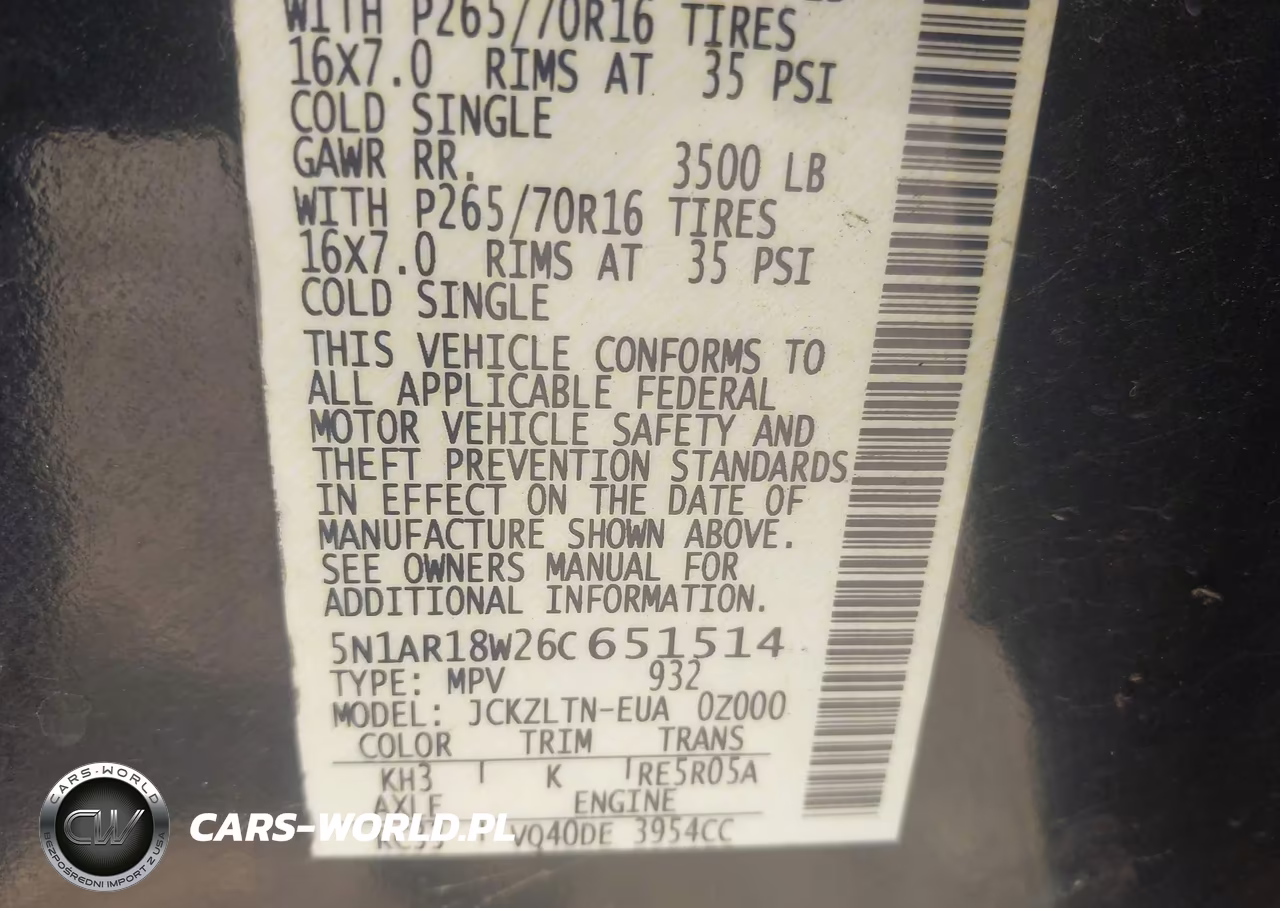 2006 Nissan Pathfinder Se VIN:5N1AR18W26C651514 - 9