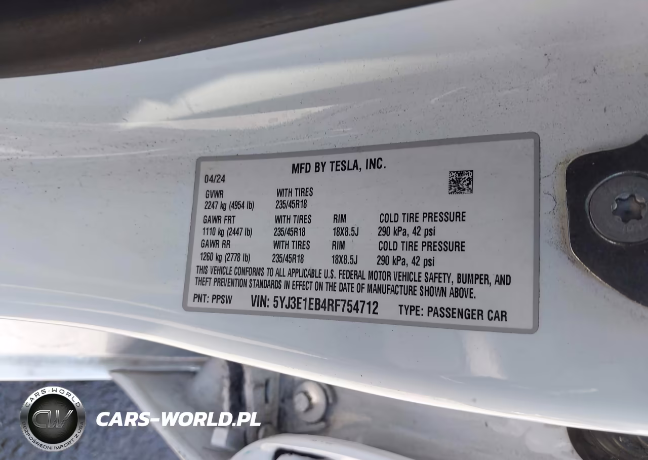 2024 Tesla Model 3 Long Range Dual Motor All-Wheel Drive VIN:5YJ3E1EB4RF754712 - 9