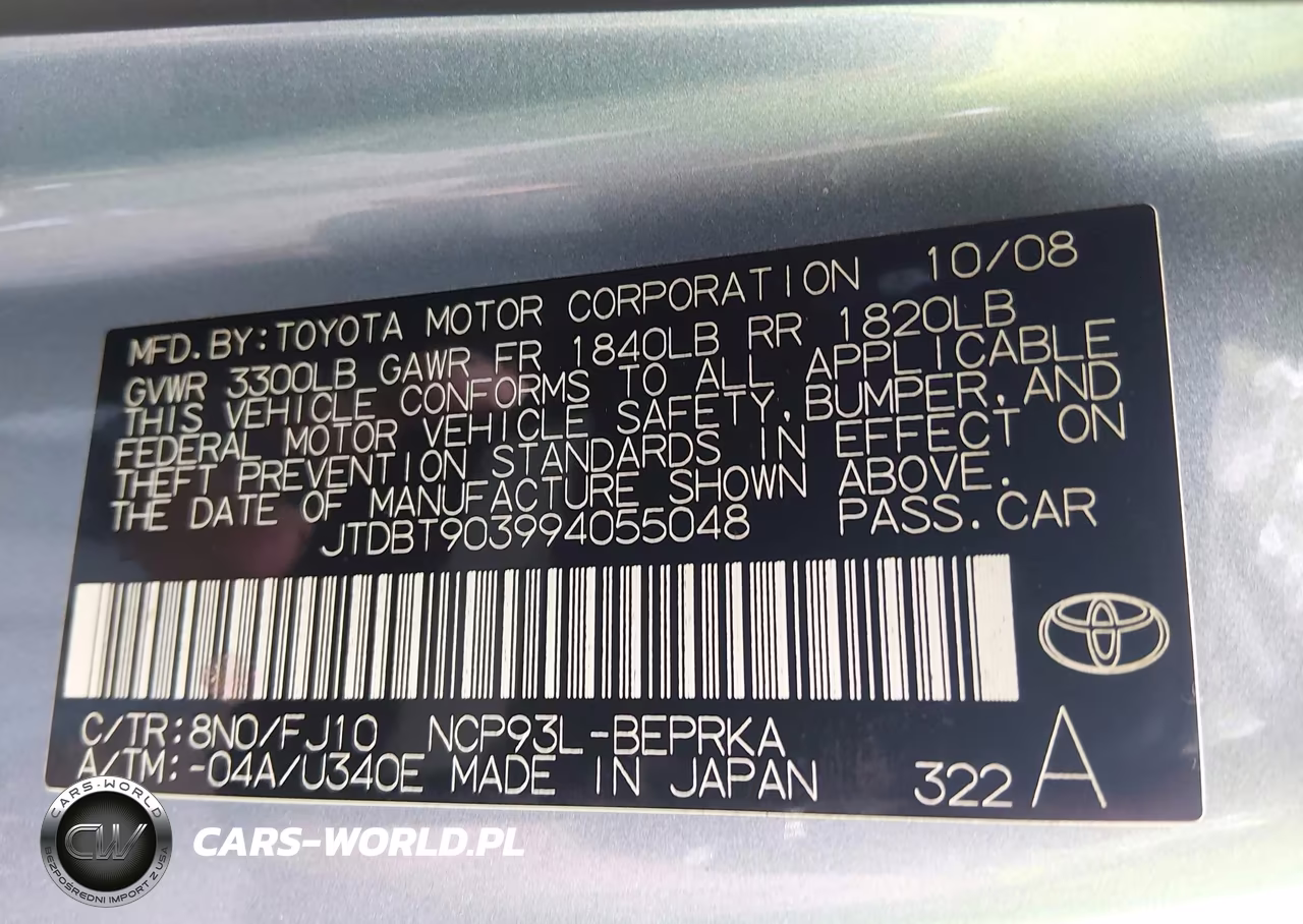 2009 Toyota Yaris VIN:JTDBT903994055048 - 9