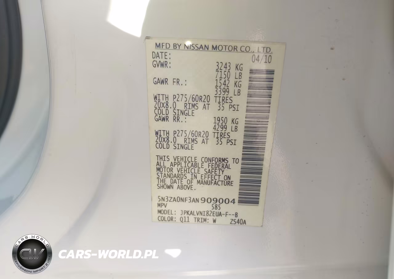 2010 Infiniti Qx56 VIN:5N3ZA0NF3AN909004 - 9