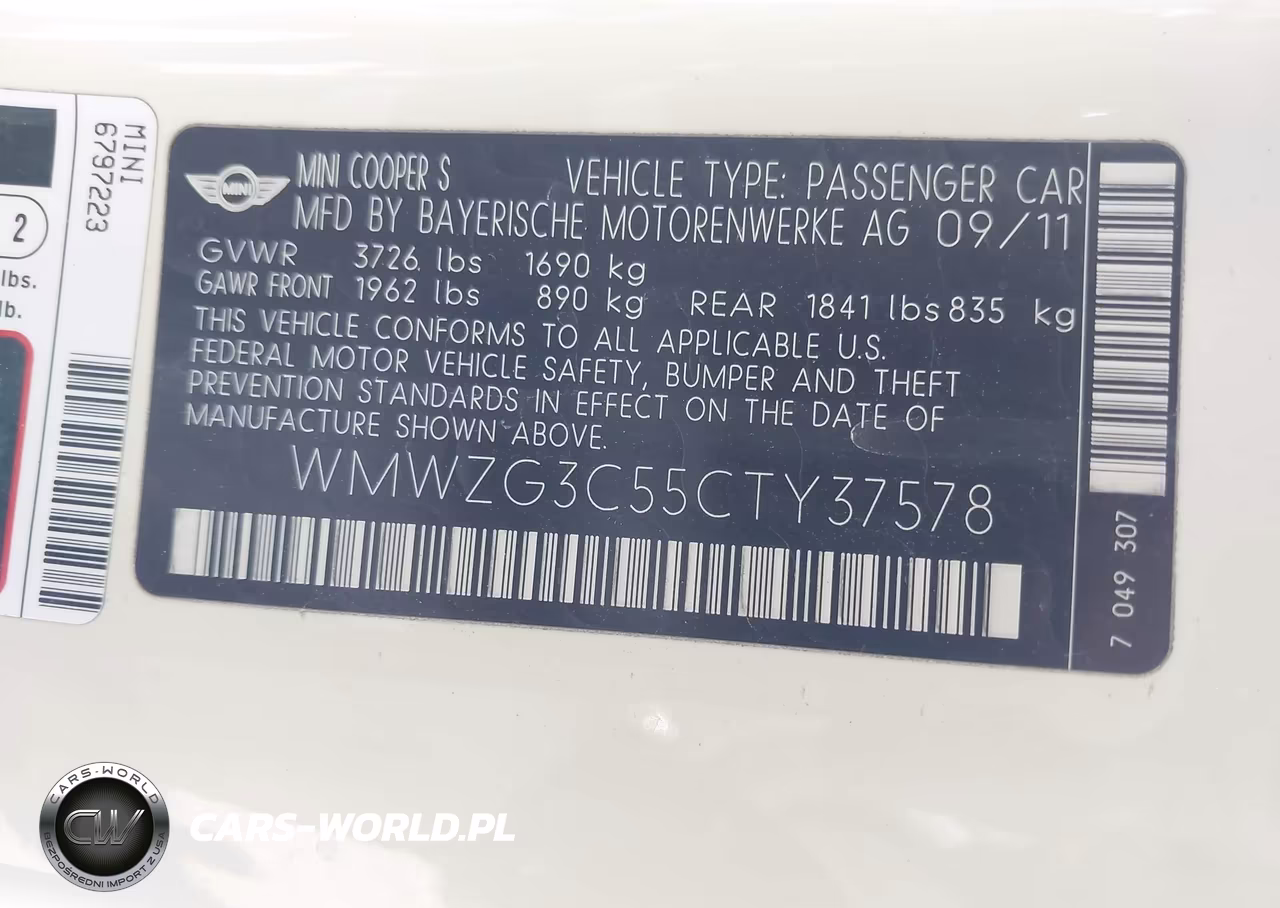 2012 Mini Cooper S Clubman VIN:WMWZG3C55CTY37578 - 9