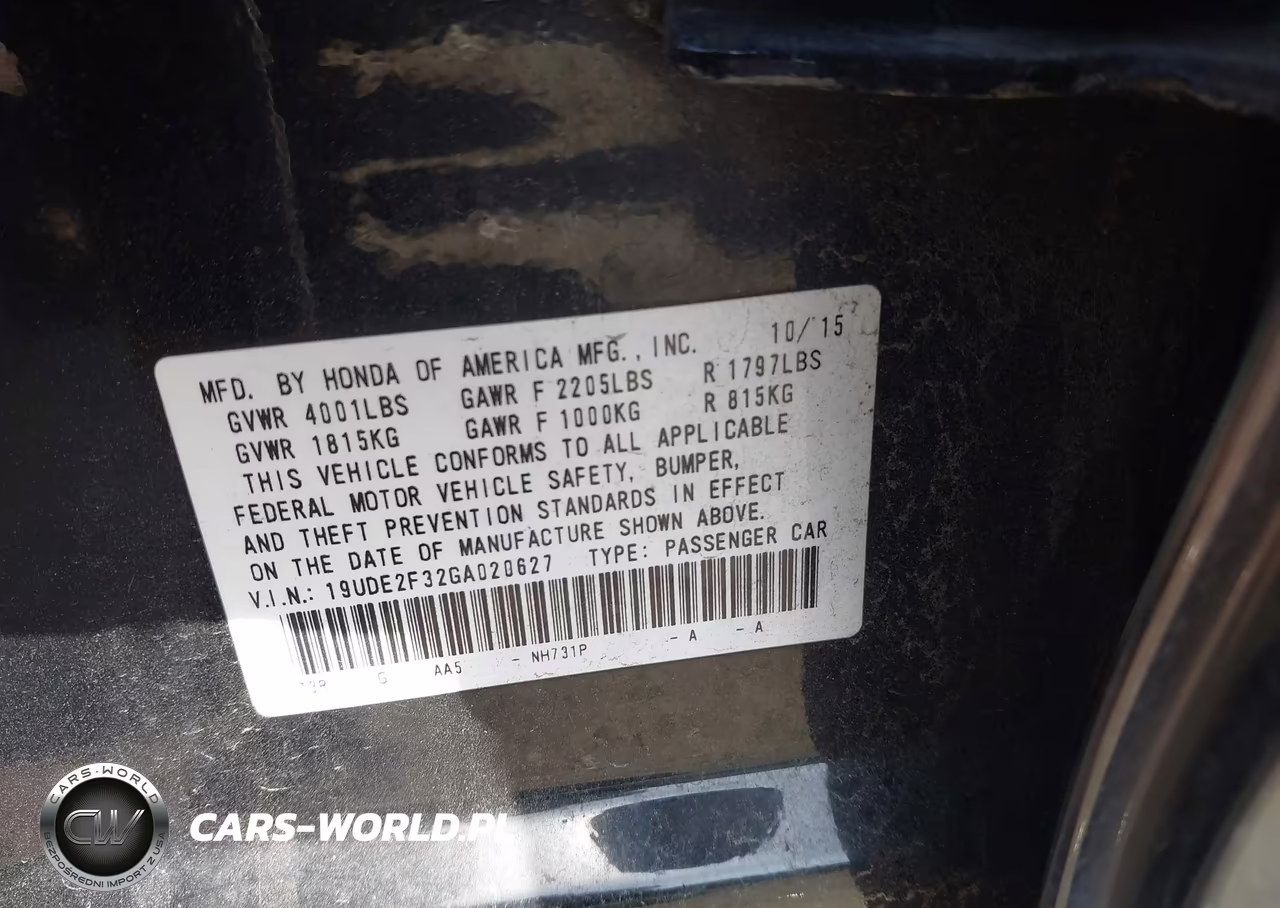 2016 Acura Ilx 2.4L-Acurawatch Plus Package VIN:19UDE2F32GA020627 - 7