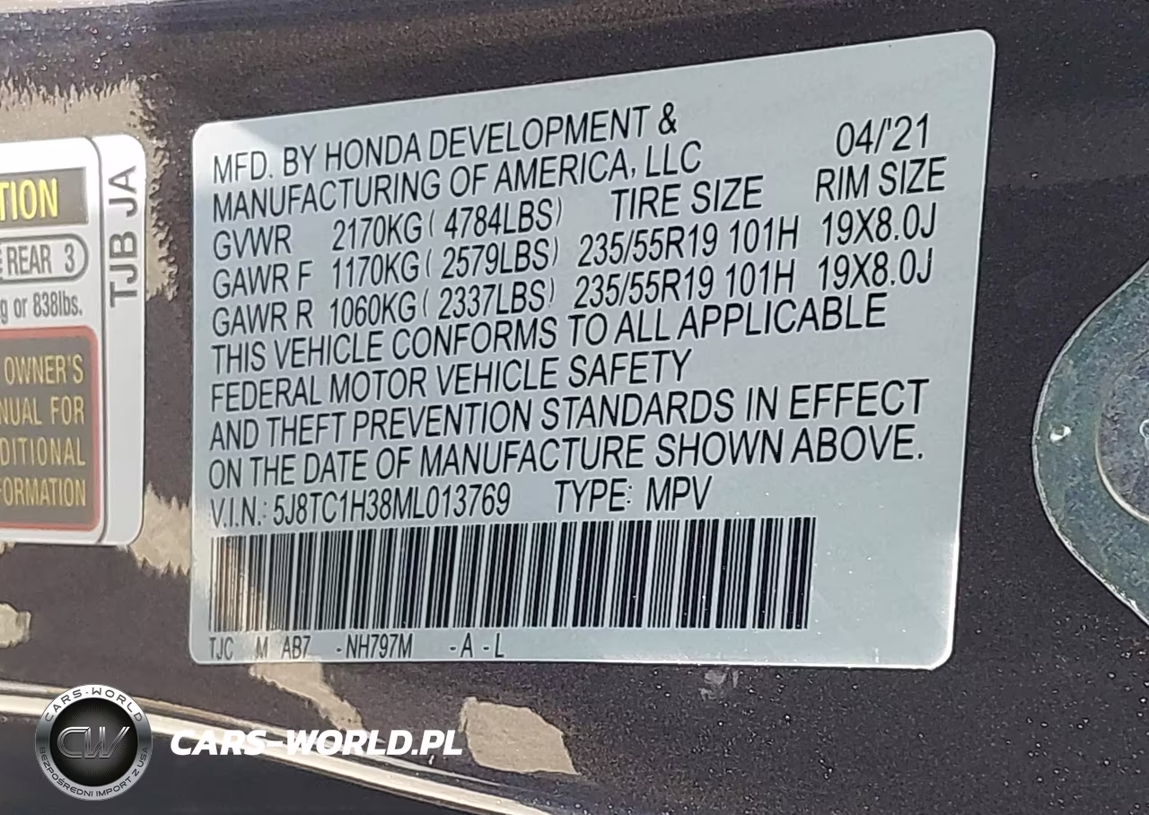2021 Acura Rdx Standard VIN:5J8TC1H38ML013769 - 9