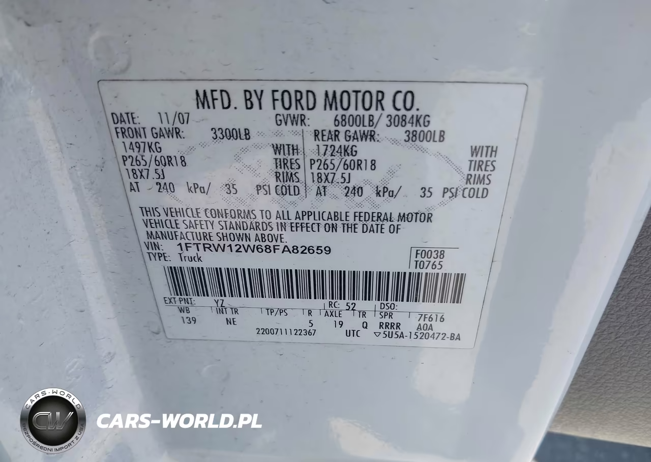 2008 Ford F-150 60Th Anniversary-Fx2-Xl-Xlt VIN:1FTRW12W68FA82659 - 9