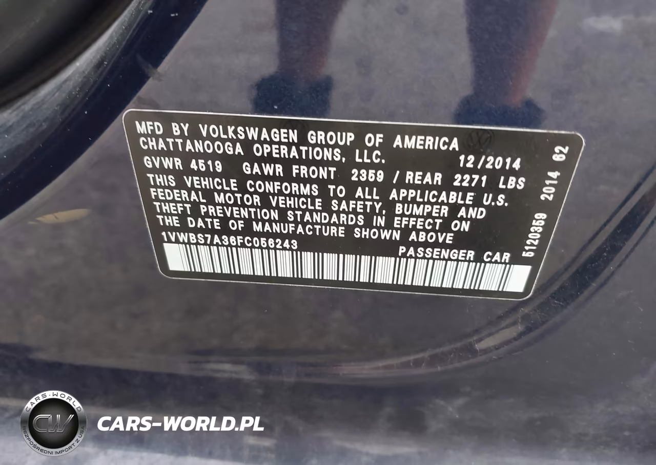 2015 Volkswagen Passat 1.8T Se VIN:1VWBS7A36FC056243 - 9