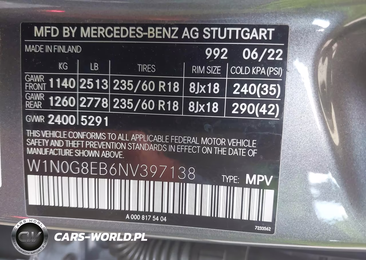 2022 Mercedes-Benz Glc 300 4Matic Suv VIN:W1N0G8EB6NV397138 - 9