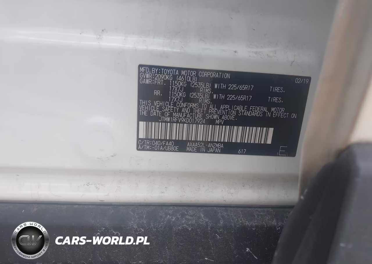 2019 Toyota Rav4 Xle VIN:JTMW1RFV9KD017924 - 9