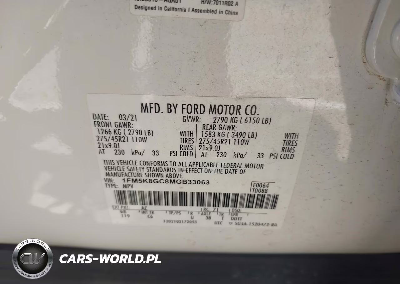2021 Ford Explorer St VIN:1FM5K8GC8MGB33063 - 9