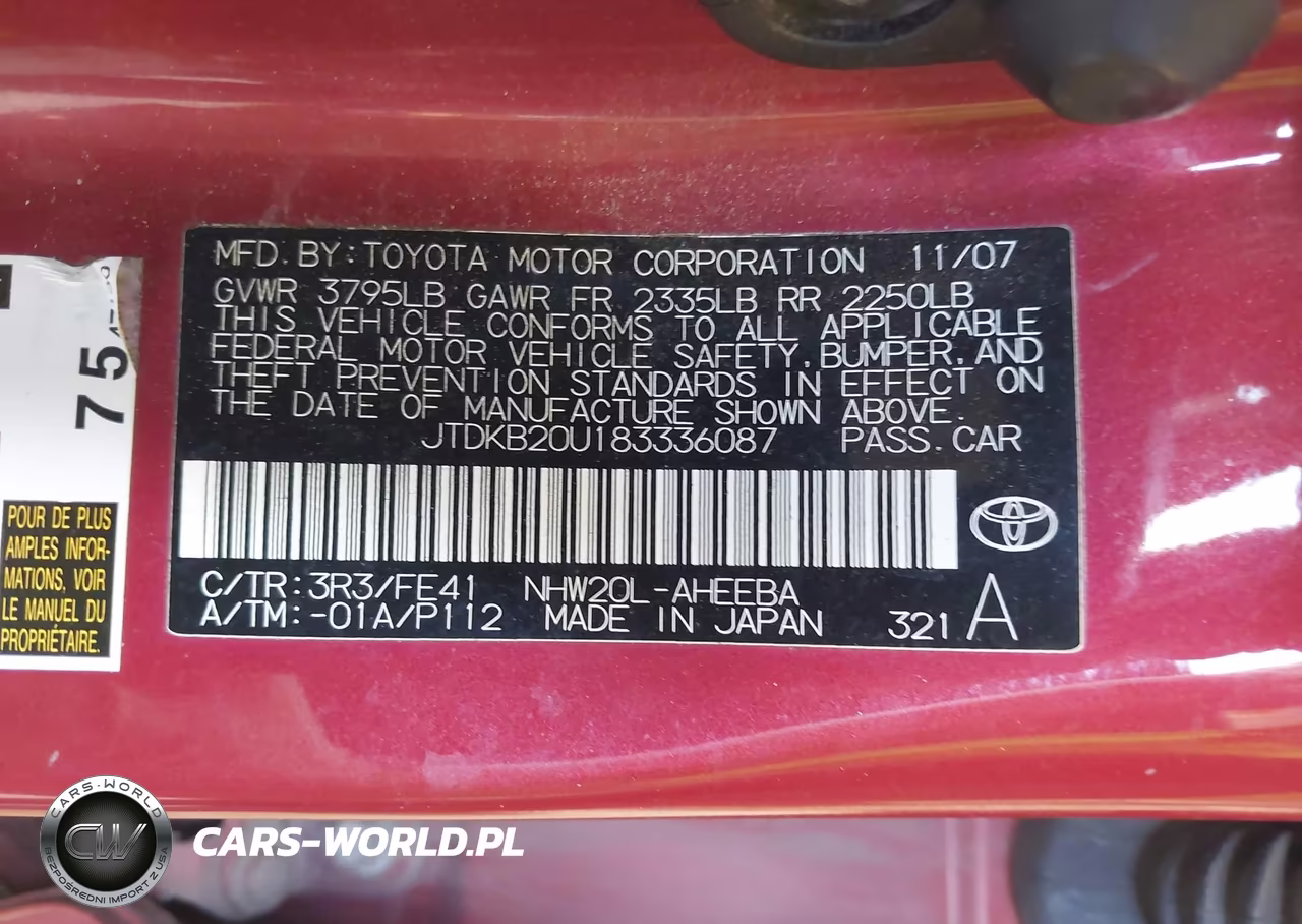 2008 Toyota Prius VIN:JTDKB20U183336087 - 9