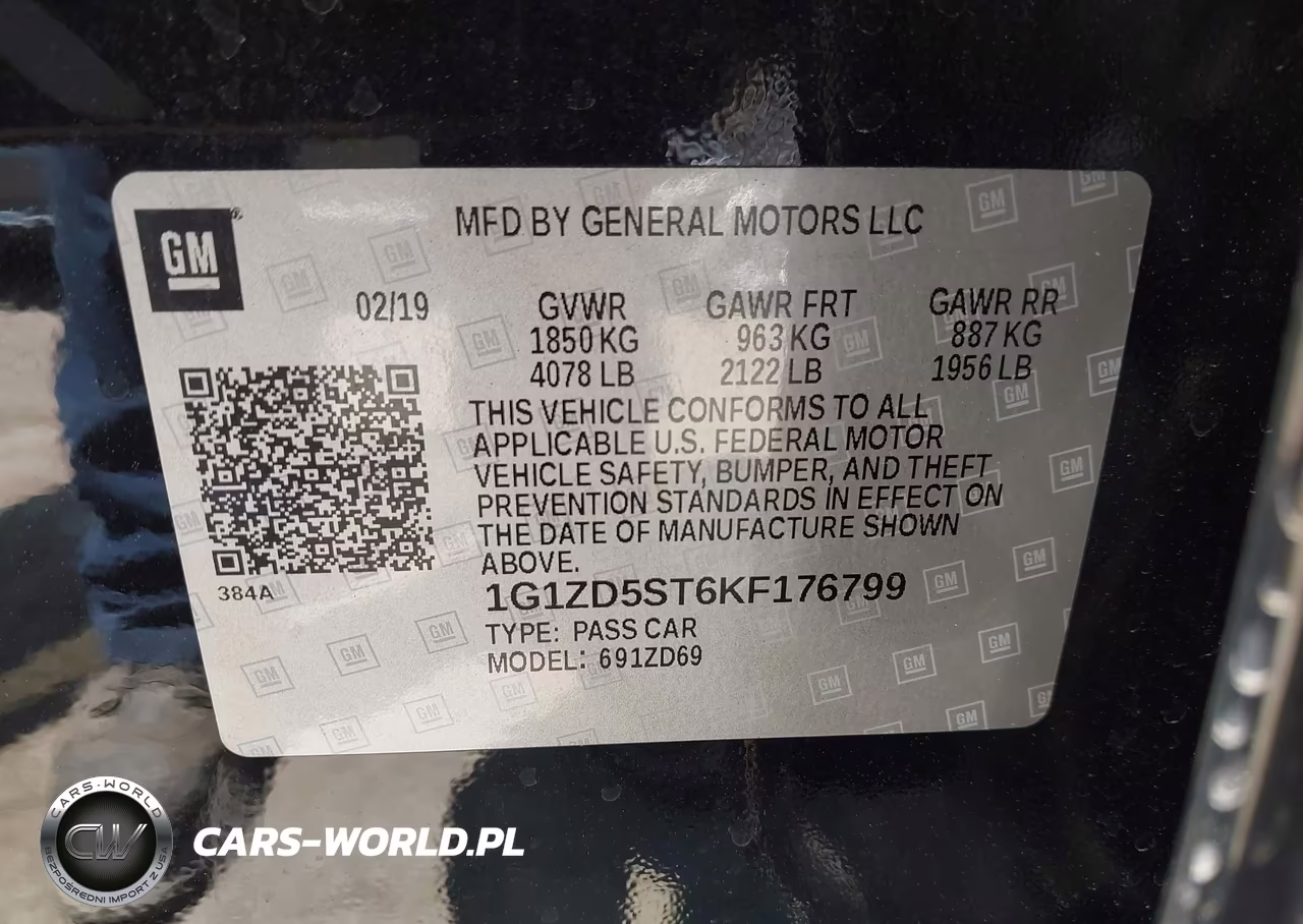 2019 Chevrolet Malibu Lt VIN:1G1ZD5ST6KF176799 - 9