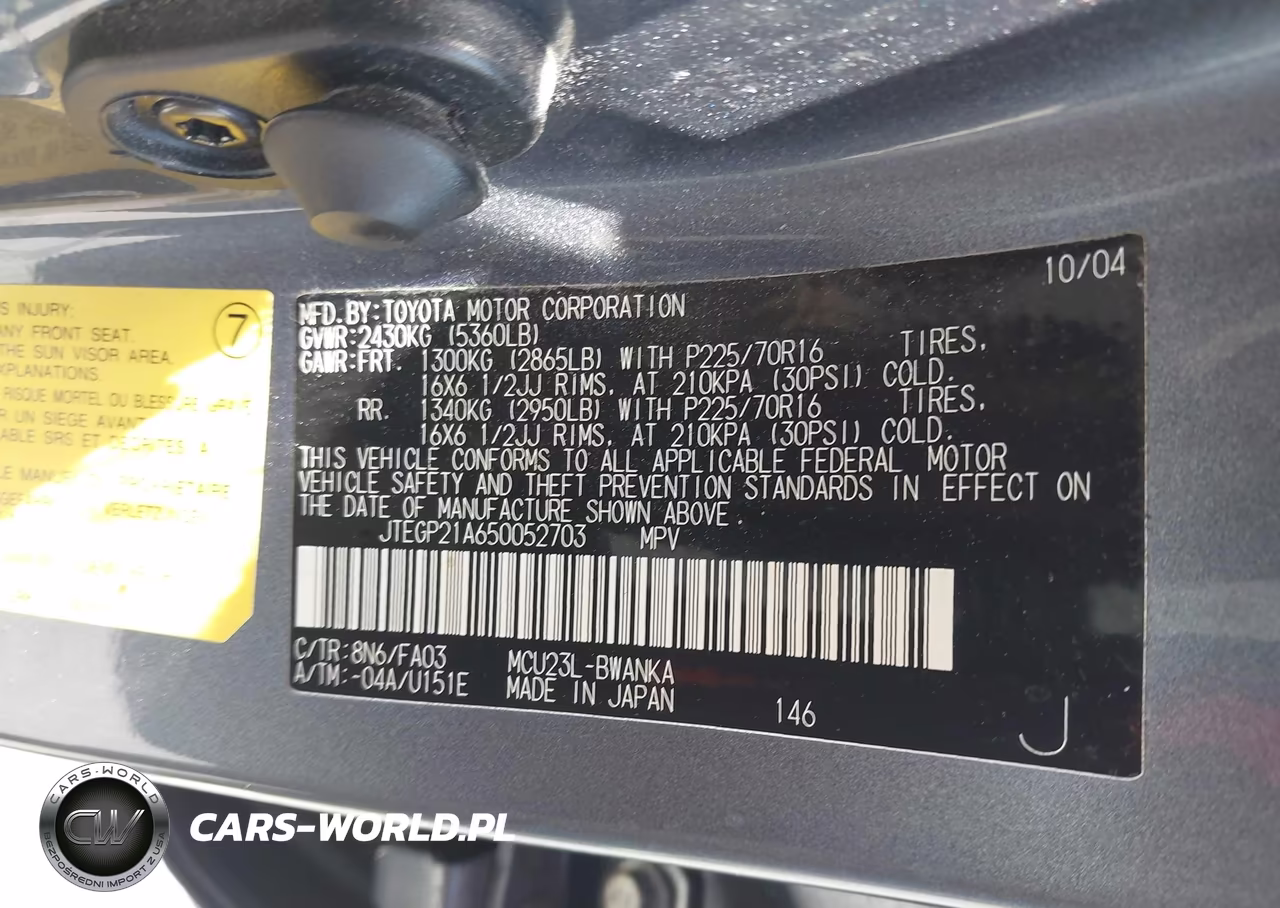 2005 Toyota Highlander V6 VIN:JTEGP21A650052703 - 9