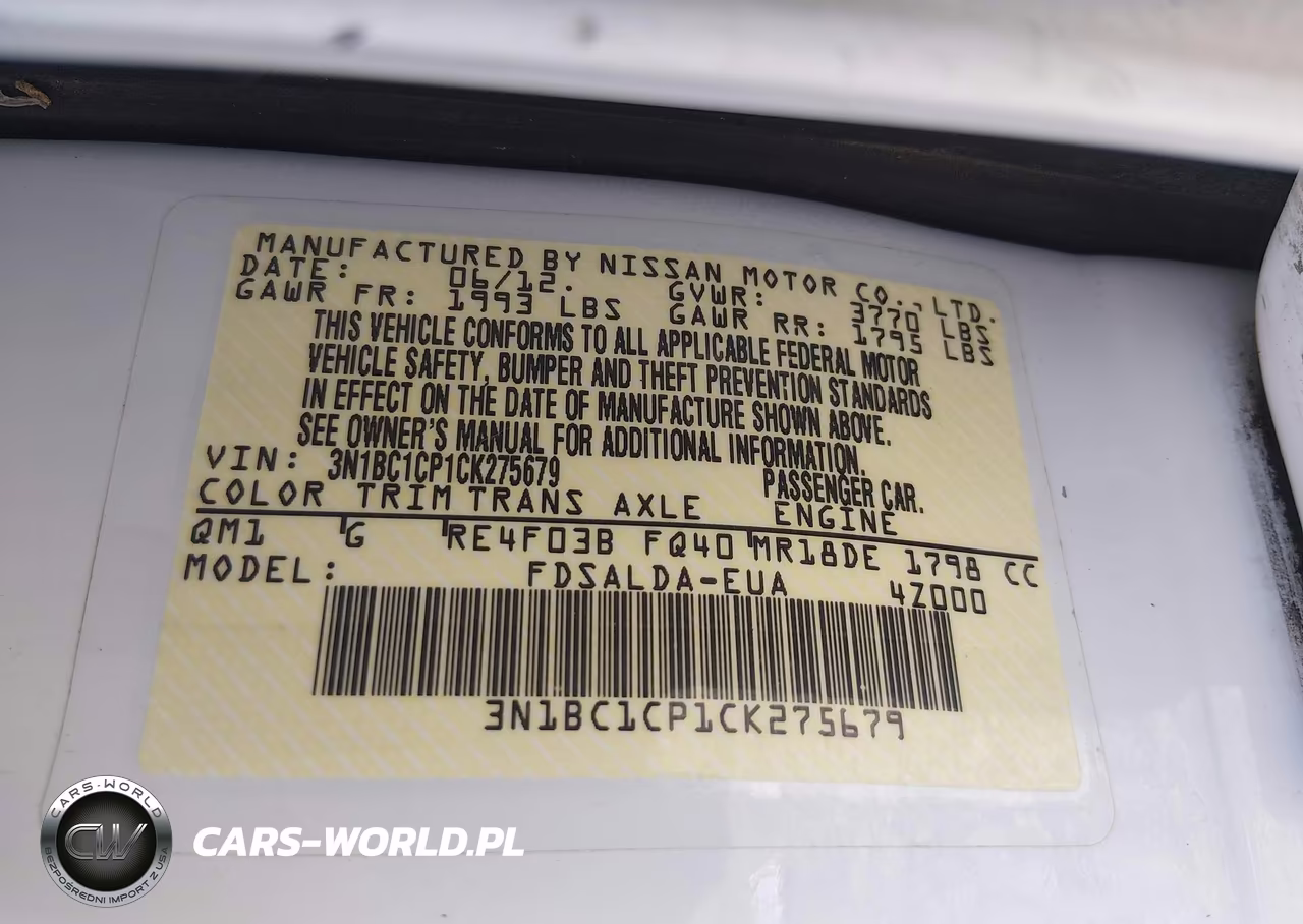 2012 Nissan Versa 1.8 S VIN:3N1BC1CP1CK275679 - 9
