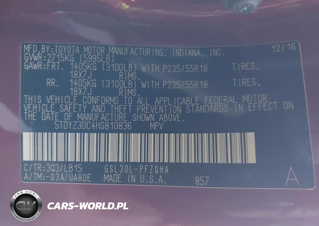 2017 Toyota Sienna Limited Premium 7 Passenger VIN:5TDYZ3DC4HS810836 - 9