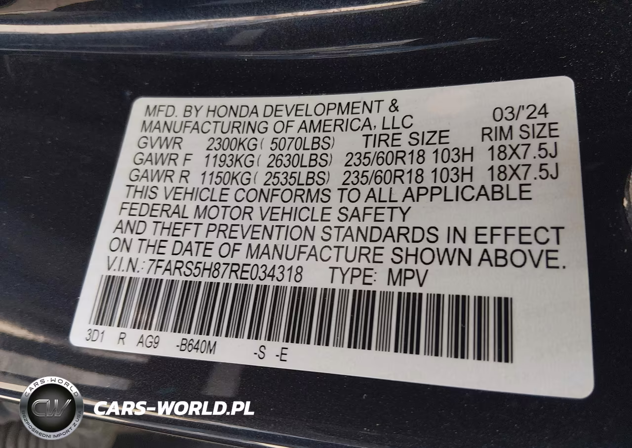 2024 Honda Cr-V Hybrid Sport-L VIN:7FARS5H87RE034318 - 9