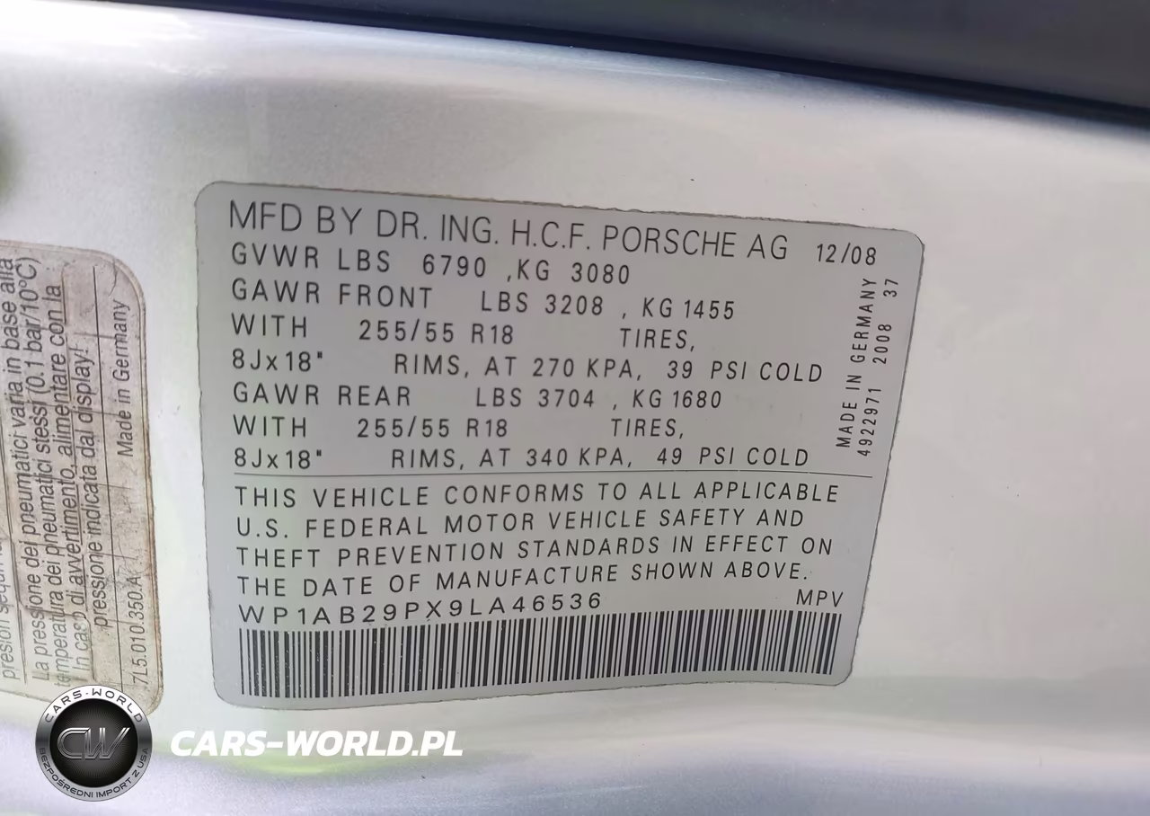 2009 Porsche Cayenne S VIN:WP1AB29PX9LA46536 - 9