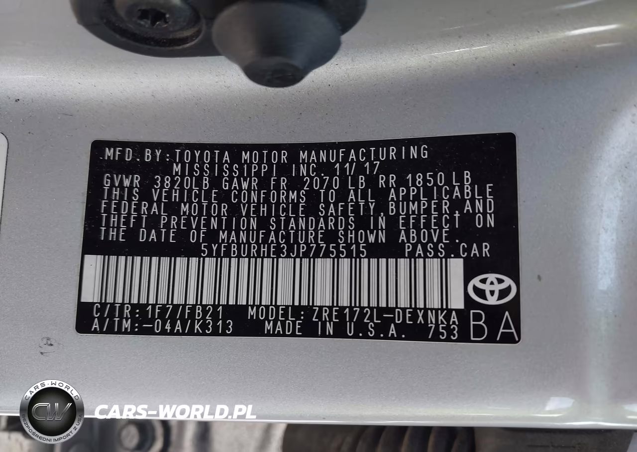 2018 Toyota Corolla Le VIN:5YFBURHE3JP775515 - 9