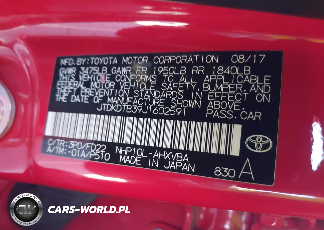 2018 Toyota Prius C One VIN:JTDKDTB39J1602591 - 9