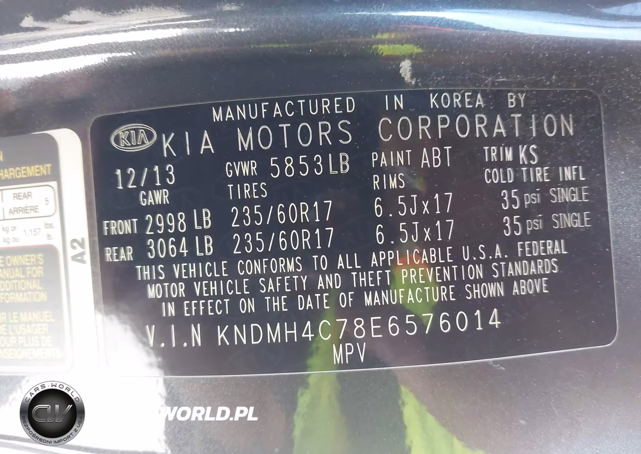 2014 Kia Sedona Ex VIN:KNDMH4C78E6576014 - 9