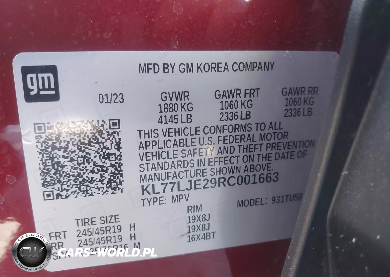 2024 Chevrolet Trax Fwd 2Rs VIN:KL77LJE29RC001663 - 9