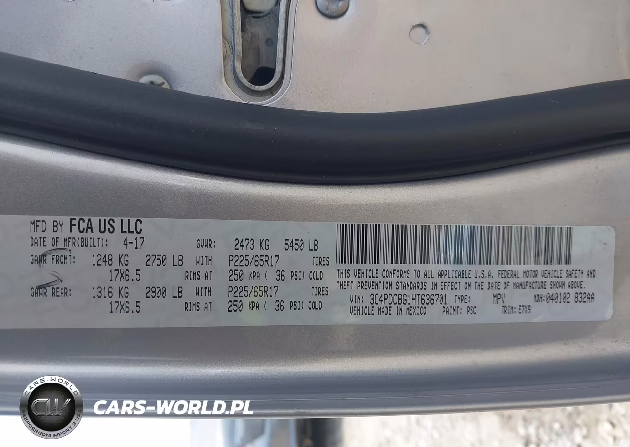 2017 Dodge Journey Sxt VIN:3C4PDCBG1HT636701 - 9