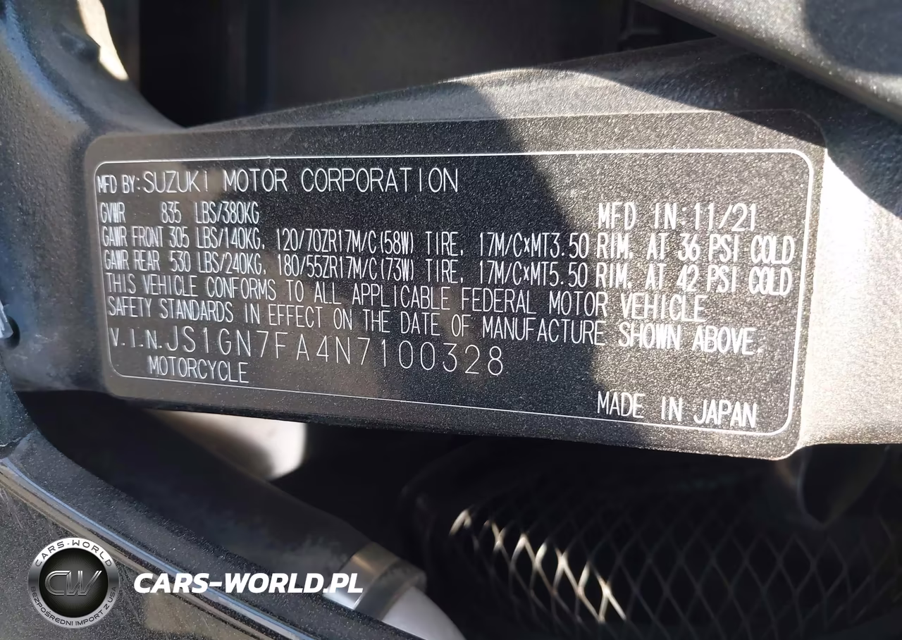 2022 Suzuki Gsx-R600 VIN:JS1GN7FA4N7100328 - 10