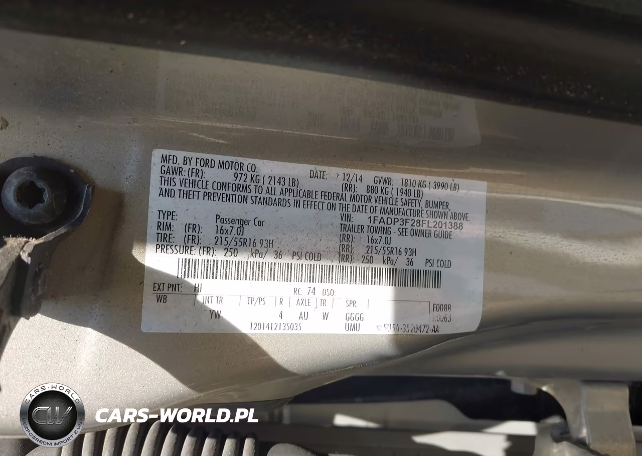 2015 FORD FOCUS SE VIN:1FADP3F28FL201388 - 9