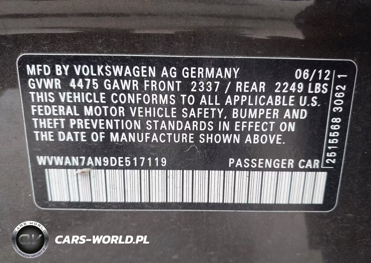 2013 Volkswagen Cc 2.0T Sport VIN:WVWAN7AN9DE517119 - 9