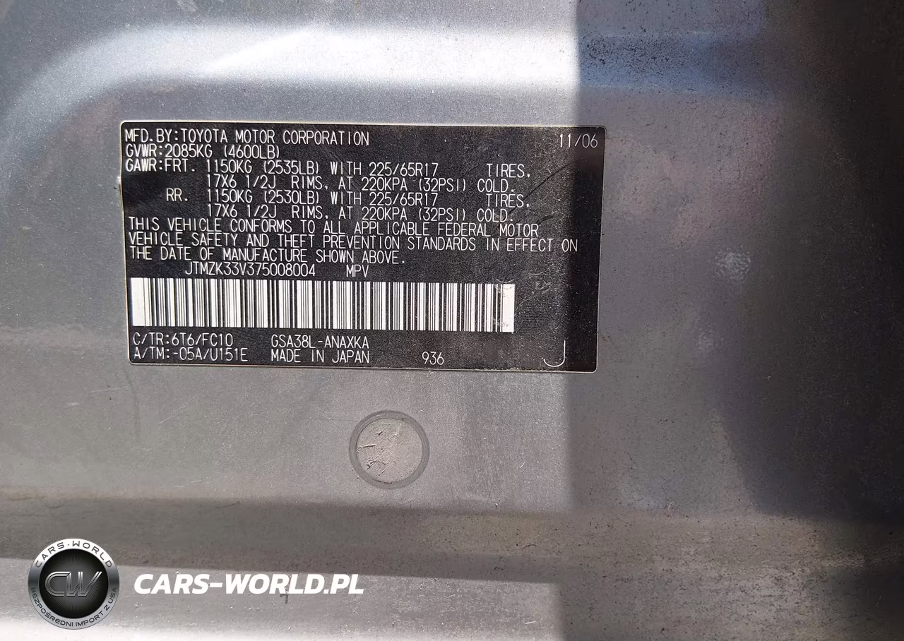 2007 Toyota Rav4 Base V6 (A5) VIN:JTMZK33V375008004 - 9