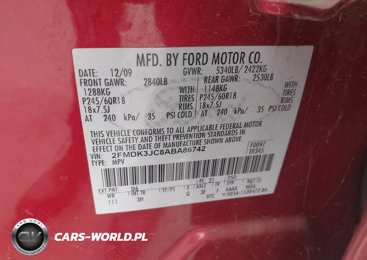 2010 Ford Edge Sel VIN:2FMDK3JC8ABA86742 - 9