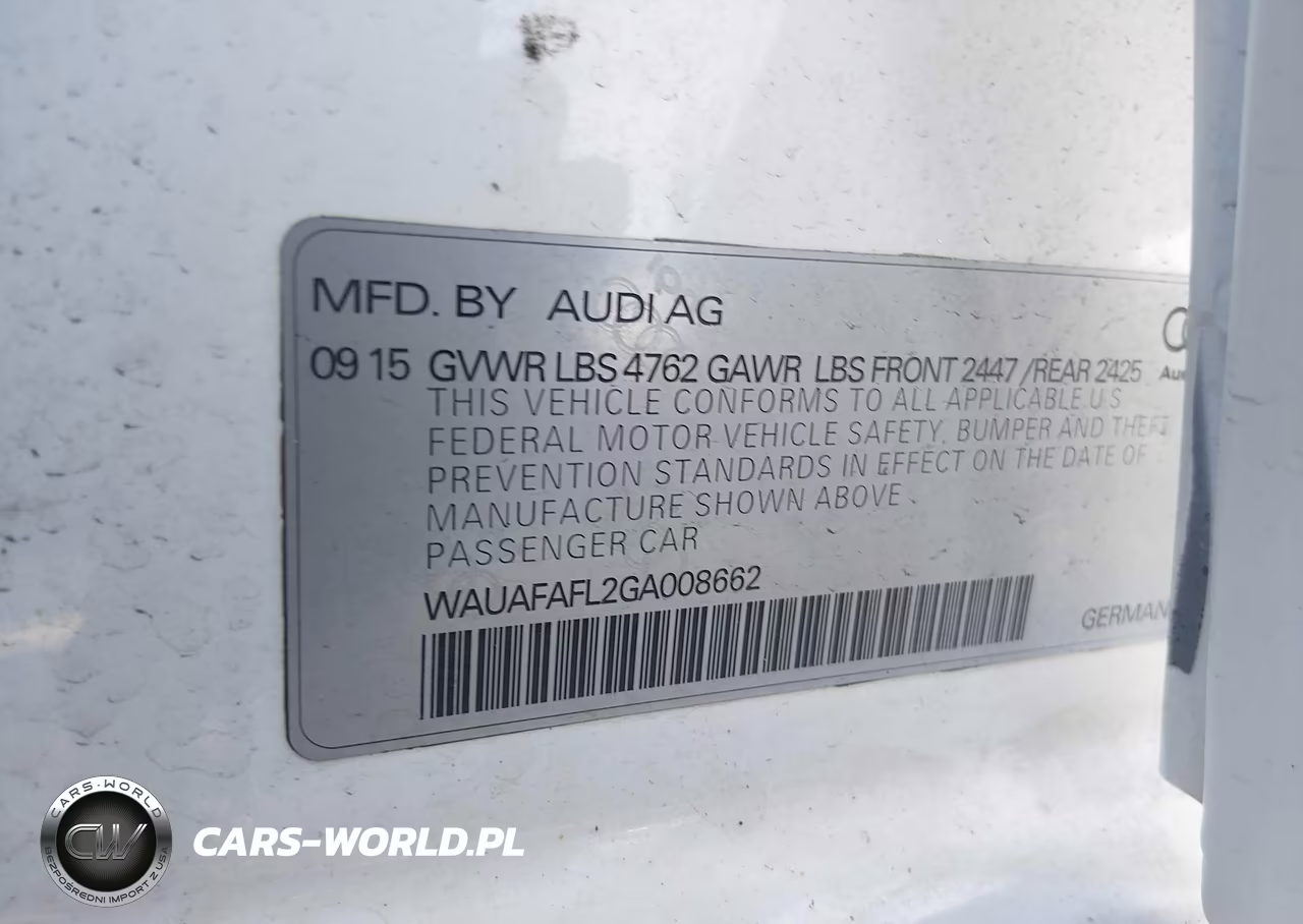 2016 Audi A4 Premium VIN:WAUAFAFL2GA008662 - 9