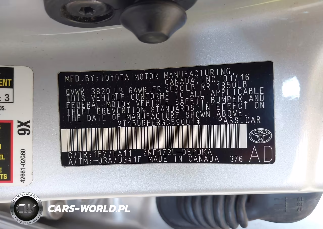 2016 Toyota Corolla L VIN:2T1BURHE8GC590014 - 9