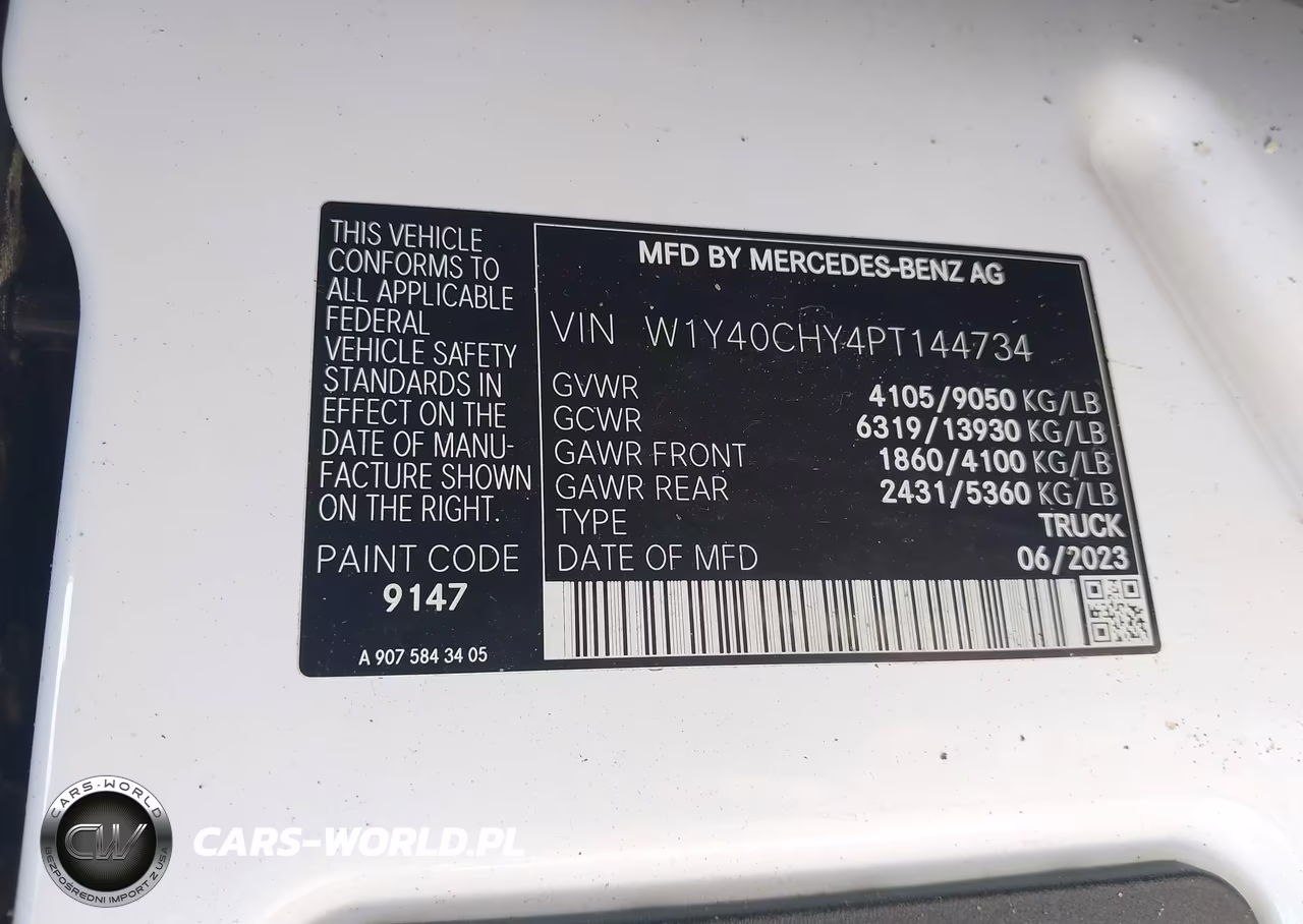 2023 Nissan Sprinter 2500 VIN:W1Y40CHY4PT144734 - 9