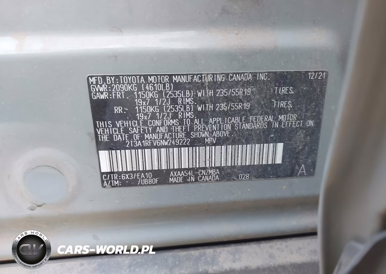 2022 Toyota Rav4 Xle Premium VIN:2T3A1RFV6NW249222 - 9