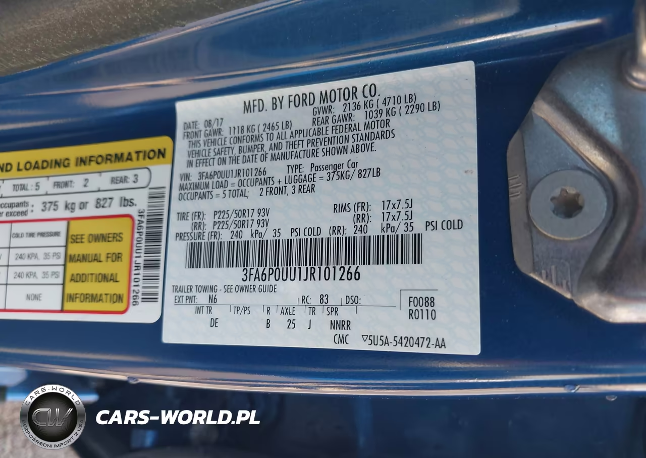 2018 Ford Fusion Hybrid S VIN:3FA6P0UU1JR101266 - 9