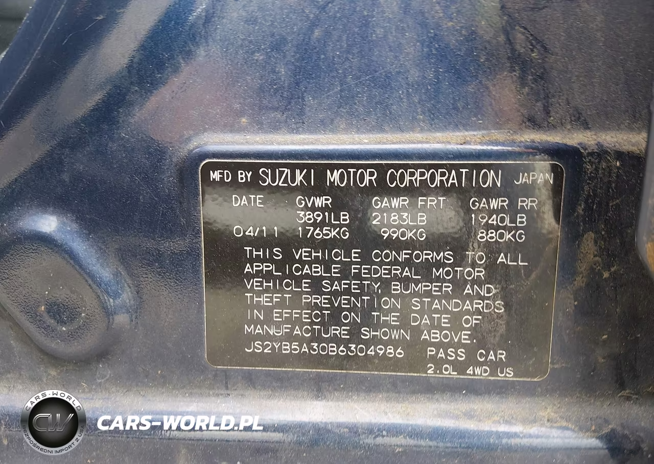 2011 Suzuki Sx4 Premium-Tech Valu Pkg (Nav) VIN:JS2YB5A30B6304986 - 9