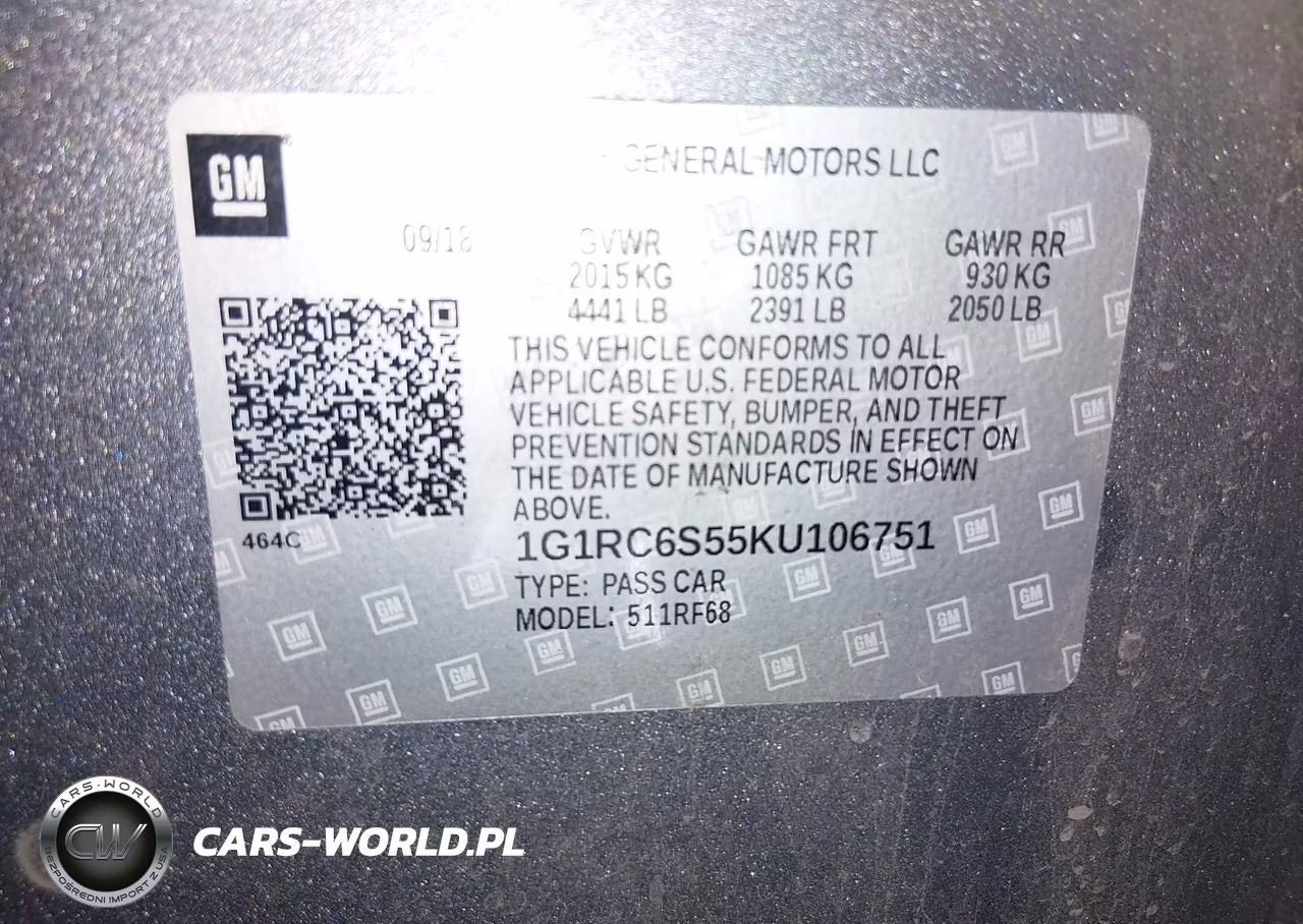 2019 Chevrolet Volt Lt VIN:1G1RC6S55KU106751 - 9