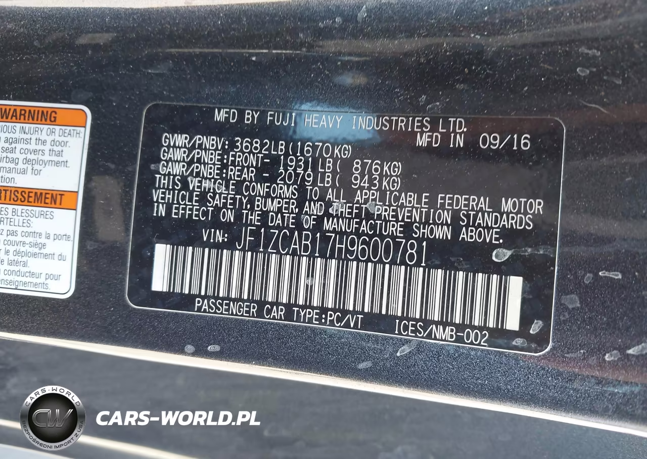 2017 Subaru Brz Premium VIN:JF1ZCAB17H9600781 - 9